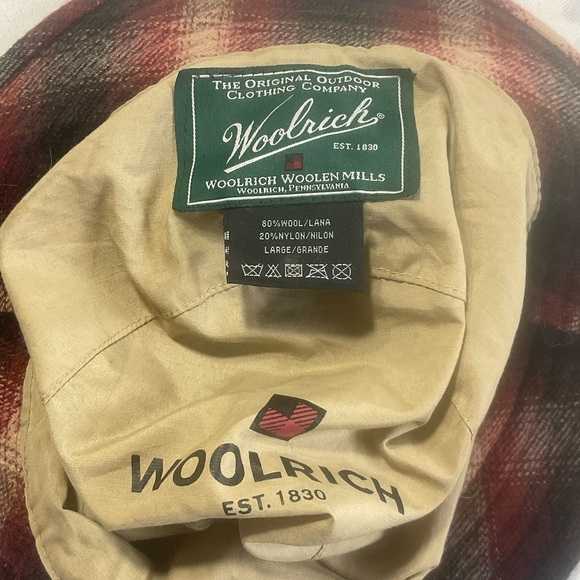 Woolrich Red/burgundy Plaid Wool Blend Bucket Cap Made in USA Size Large - Picture 4 of 5